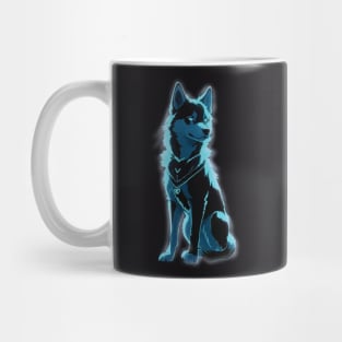 Neon Glow Dog - Cyberpunk Pop Art Animal Tee Mug